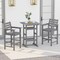 Modern 30 Inch Square Bar Table with Slatted Design for Poolside and Balcony